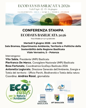Al via Ecodays Basilicata 2026: a Potenza la presentazione ufficiale dell'evento dedicato ai quattro elementi