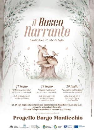 Monticchio Bagni diventa il "Bosco delle Storie": tre giorni tra natura, teatro, laboratori e leggende del Vulture.
