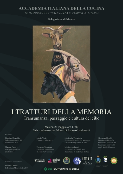 Matera, a Palazzo Lanfranchi il convegno “I tratturi della memoria” promosso dall’Accademia Italiana della Cucina