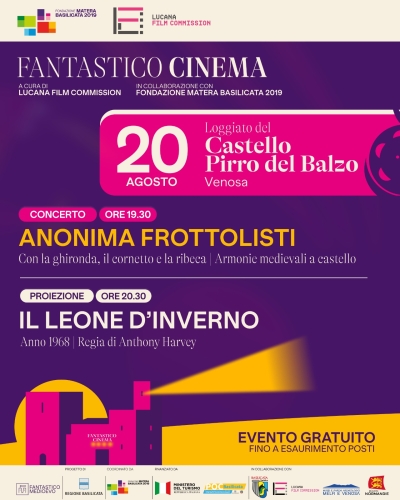Fantastico Cinema, il 20 agosto a Venosa il terzo appuntamento tra musica medievale e cinema