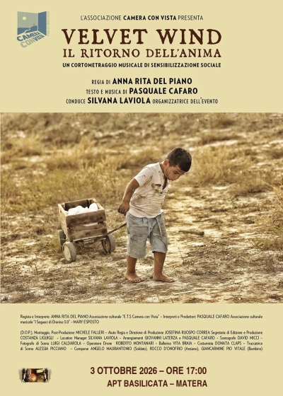 A Matera, il 3 ottobre, la proiezione di Velvet Wind - Il ritorno dell'anima